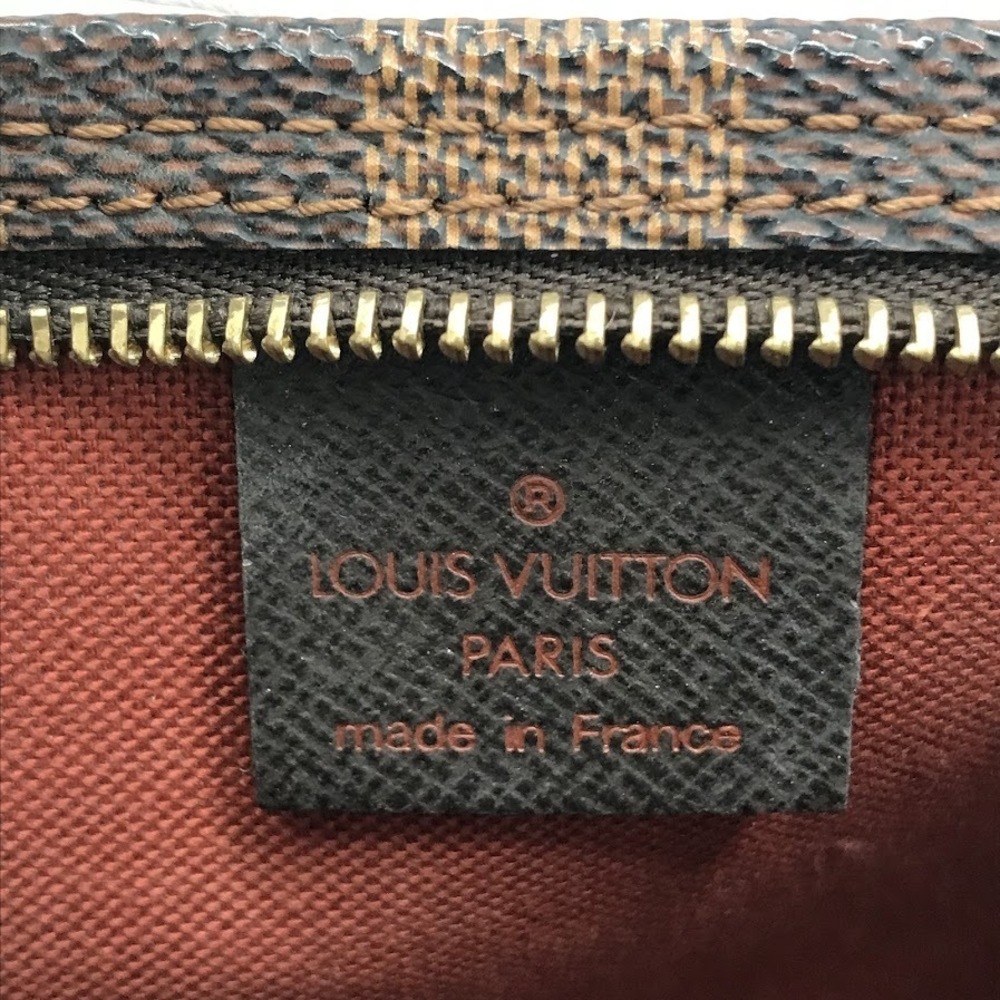 Louis Vuitton Damier Trouse Makeup Pouch Canvas Leather Black Brown - Picture 10 of 13